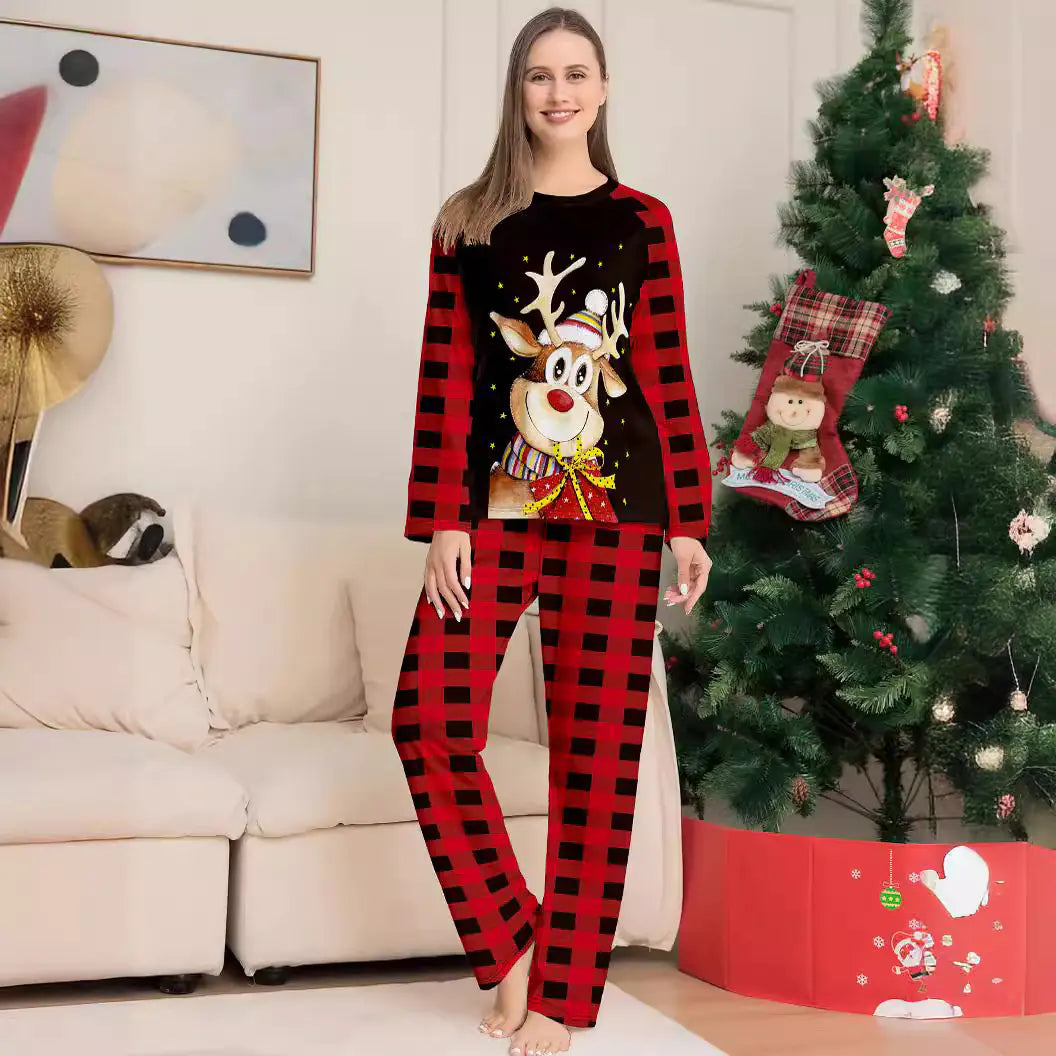 Cartoon Deer Christmas Family Pajama Set (New Style)