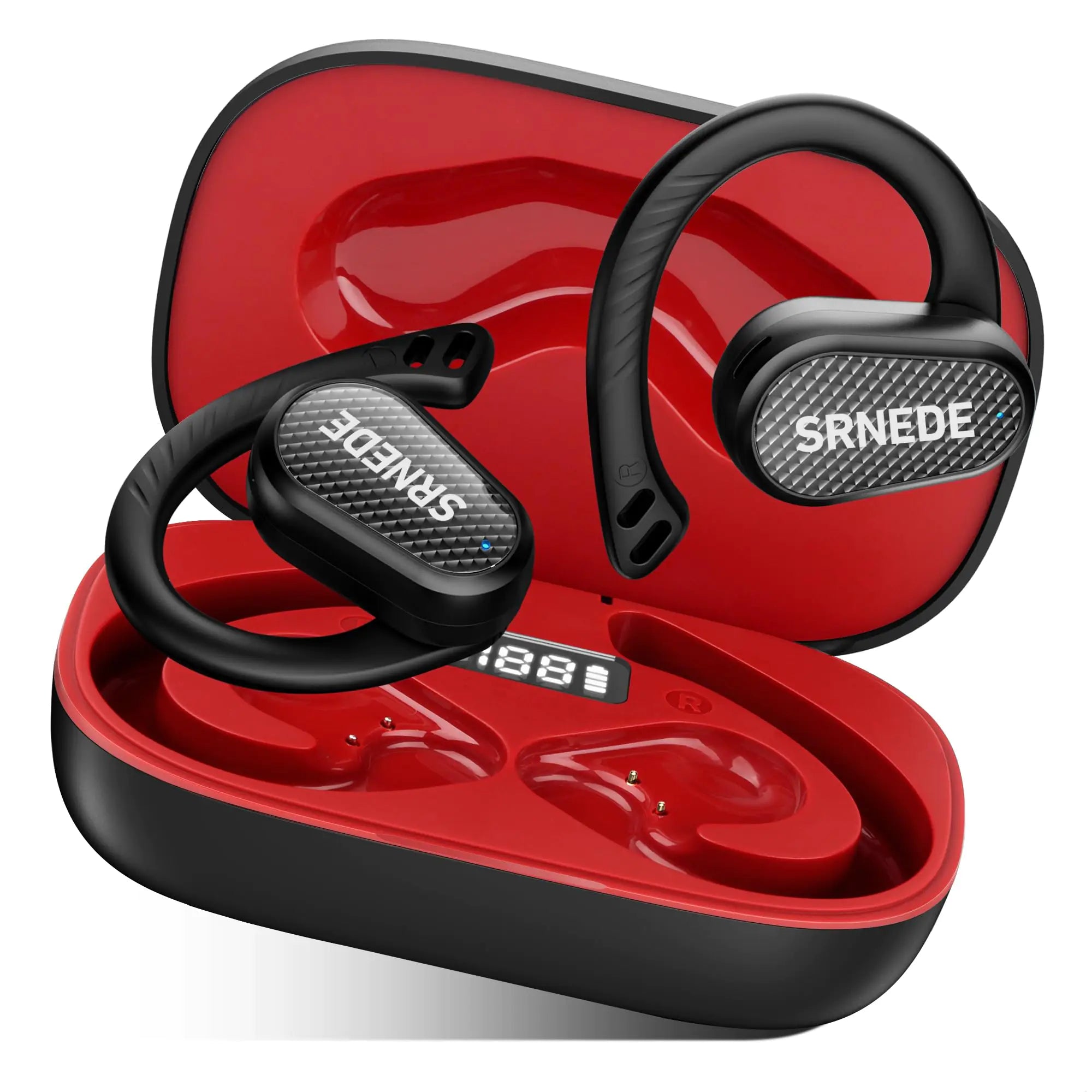 Srnede Wireless-Earbuds Open-Ear Earbuds Bone-Conduction Earbuds 5.4 Version Over The Ear Earbuds for Working Running Workout Gym