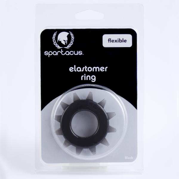 Stud Elastomer Cock Ring Black