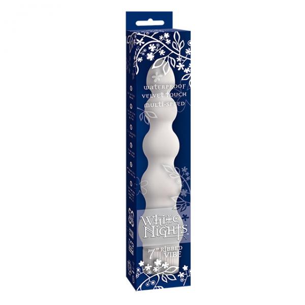 White Nights 7 inches Ribbed Vibrator