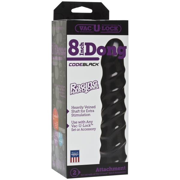 Vac-U-Lock 8 inches Dong Raging Hard-Ons Black