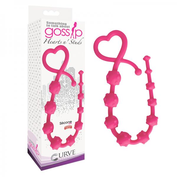 Gossip Hearts N Studs Magenta Pink Anal Beads