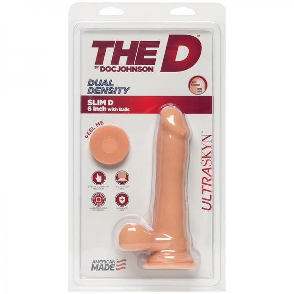 The Slim D Ultraskyn Dildo 6in - Beige